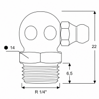 Kegelschmiernippel DIN 71412 C (H3) R 1/4" Edelstahl V4A