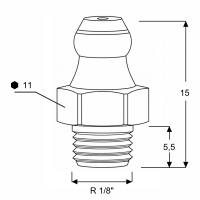 Kegelschmiernippel DIN 71412 A (H1) R 1/8" Edelstahl V4A