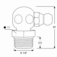 Kegelschmiernippel DIN 71412 C (H3) R 1/8" Edelstahl V4A