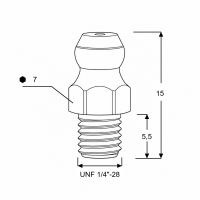 Kegelschmiernippel DIN 71412 A (H1) 1/4" UNF Edelstahl V4A