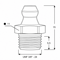 Kegelschmiernippel DIN 71412 A (H1) 3/8" UNF Edelstahl V4A