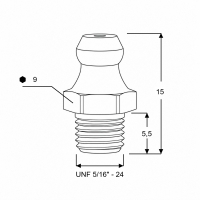 Kegelschmiernippel DIN 71412 A (H1) 5/16" UNF Edelstahl V4A
