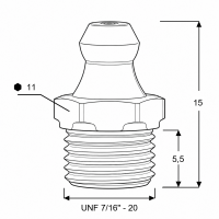 Kegelschmiernippel DIN 71412 A (H1) 7/16" UNF Edelstahl V4A