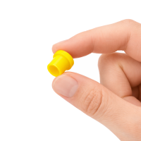 Gelbe Schmiernippelkappen ohne Befestigungslasche