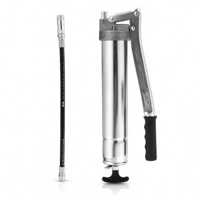 Umeta Handhebelfettpresse 75/PK für 500ccm loses Fett / 400g Kartuschen - mit Schlauch und Mundstück