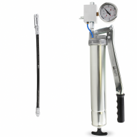 Umeta Manometerfettpresse mit Druckentlastung 75/PKM (1000bar) für 500ccm loses Fett / 400g Kartuschen - mit Schlauch und Mundstück