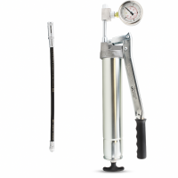 Umeta Manometerfettpresse 75/PKM (400bar) für 500ccm loses Fett / 400g Kartuschen - mit Schlauch und Mundstück