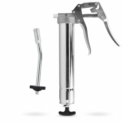 Umeta Einhandfettpresse 85/PK für 500ccm loses Fett / 400g Kartuschen - mit Düsenrohr und Mundstück