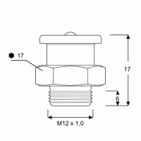 Flachschmiernippel DIN 3404 M1 (Ø16mm) M12 x 1,0 Stahl verzinkt