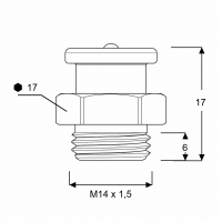 Flachschmiernippel DIN 3404 M1 (Ø16mm) M14 x 1,5 Stahl verzinkt