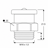 Flachschmiernippel DIN 3404 M22 (Ø22mm) M16 x 1,5 Stahl verzinkt