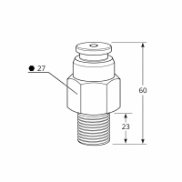 Flachschmiernippel mit Stiftventil Kopf Ø22mm M16x 1,5 60mm lang