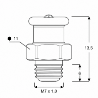 Flachschmiernippel DIN 3404 M4 (Ø10mm) M7 x 1,0 Stahl verzinkt