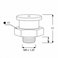 Flachschmiernippel DIN 3404 M1 (Ø16mm) M8 x 1,25 Stahl verzinkt