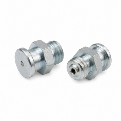 Flachschmiernippel DIN 3404 M4 (Ø10mm) M8 x 1,25 Stahl verzinkt