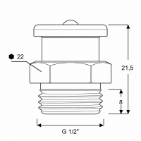 Flachschmiernippel DIN 3404 M22 (Ø22mm) G 1/2" Stahl verzinkt