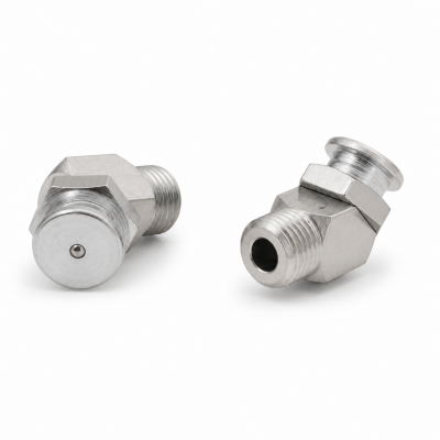 Flachschmiernippel DIN 3404 M1 (Ø16mm) G 1/4" 45° Winkel Stahl verzinkt