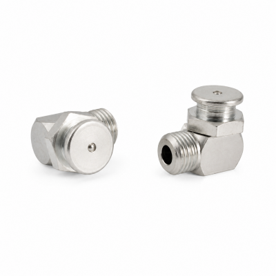 Flachschmiernippel DIN 3404 M1 (Ø16mm) G 1/4" 90° Winkel Stahl verzinkt