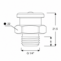 Flachschmiernippel DIN 3404 M22 (Ø22mm) G 1/4" Stahl verzinkt