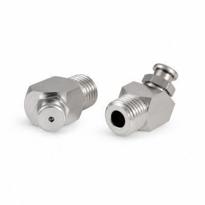 Flachschmiernippel DIN 3404 M4 (Ø10mm) G 1/4" 45° Winkel Stahl verzinkt