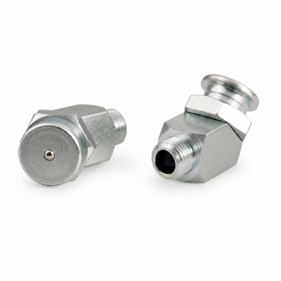 Flachschmiernippel DIN 3404 M1 (Ø16mm) G 1/8" 45° Winkel Stahl verzinkt