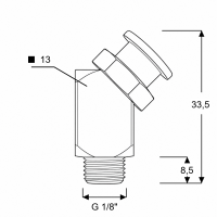 Flachschmiernippel DIN 3404 M1 (Ø16mm) G 1/8" 45° Winkel Stahl verzinkt