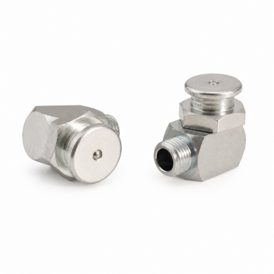 Flachschmiernippel DIN 3404 M1 (Ø16mm) G 1/8" 90° Winkel Stahl verzinkt
