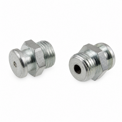 Flachschmiernippel DIN 3404 M4 (Ø10mm) G 1/8" Stahl verzinkt