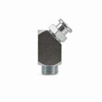 Flachschmiernippel DIN 3404 M4 (Ø10mm) G 1/8" 45° Winkel Stahl verzinkt
