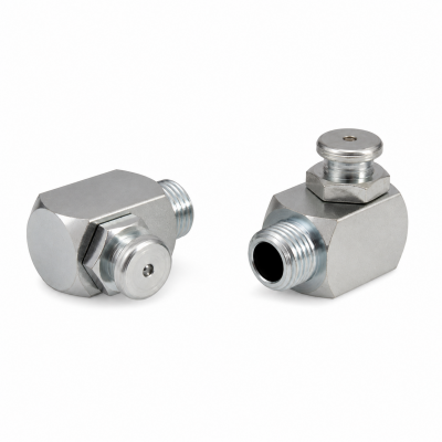 Flachschmiernippel DIN 3404 M4 (Ø10mm) G 1/8" 90° Winkel Stahl verzinkt