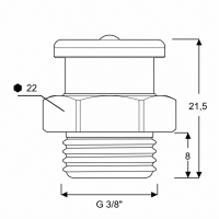 Flachschmiernippel DIN 3404 M22 (Ø22mm) G 3/8" Stahl verzinkt