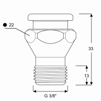 Flachschmiernippel DIN 3404 M22 G 3/8" Stahl verzinkt mit Stabventil 60°