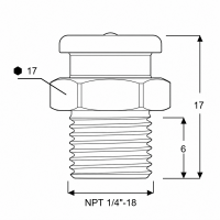 Flachschmiernippel DIN 3404 M1 (Ø16mm) NPT 1/4" Stahl verzinkt
