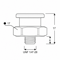 Flachschmiernippel DIN 3404 M1 (Ø16mm) 1/4" UNF Stahl verzinkt