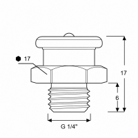 Flachschmiernippel DIN 3404 M1 (Ø16mm) G 1/4" Edelstahl V2A