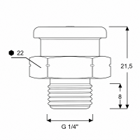 Flachschmiernippel DIN 3404 M22 (Ø22mm) G 1/4" Edelstahl V2A