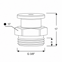 Flachschmiernippel DIN 3404 M1 (Ø16mm) G 3/8" Edelstahl V2A