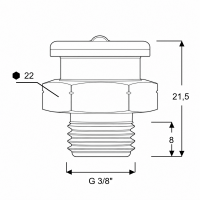 Flachschmiernippel DIN 3404 M22 (Ø22mm) G 3/8" Edelstahl V2A