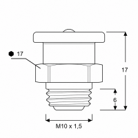 Flachschmiernippel DIN 3404 M1 (Ø16mm) M10 x 1,5 Messing