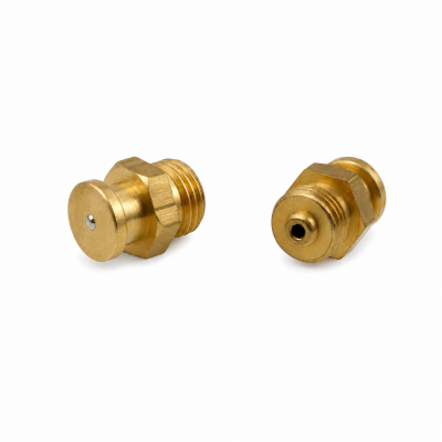Flachschmiernippel DIN 3404 M4 (Ø10mm) G 1/8" Messing