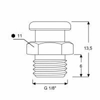 Flachschmiernippel DIN 3404 M4 (Ø10mm) G 1/8" Messing