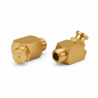 Flachschmiernippel DIN 3404 M4 (Ø10mm) G 1/8" 45° Winkel Messing