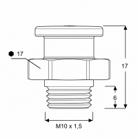 Flachschmiernippel DIN 3404 M1 (Ø16mm) M10 x 1,5 Edelstahl V4A