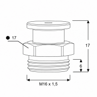 Flachschmiernippel DIN 3404 M1 (Ø16mm) M16 x 1,5 Edelstahl V4A
