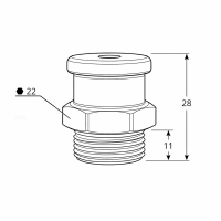 Flachschmiernippel DIN 3404 M22/L (Ø22mm) M16 x 1,5 Edelstahl V4A