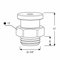 Flachschmiernippel DIN 3404 M1 (Ø16mm) G 1/4" Edelstahl V4A