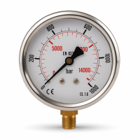 Umeta Manometerfettpresse mit Druckentlastung 75/PKM (1000bar) für 500ccm loses Fett / 400g Kartuschen - mit Sicherheitsschlauch und Mundstück