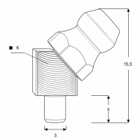 Kegelschmiernippel DIN 71412A B (H2A) 3mm Stahl verzinkt