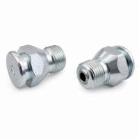 Flachschmiernippel DIN 3404 M22 NPT 3/8" Stahl verzinkt mit Stabventil 60°