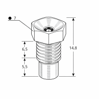 Trichterschmiernippel VN LHC 50 M6 x 1,0 Edelstahl V4A mit Ansatz
